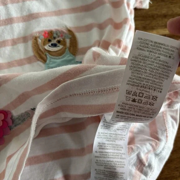 Mini Boden Appliqué Shirt Striped Ballerinas Short Sleeve Preppy 2-3 Years - Picture 10 of 13